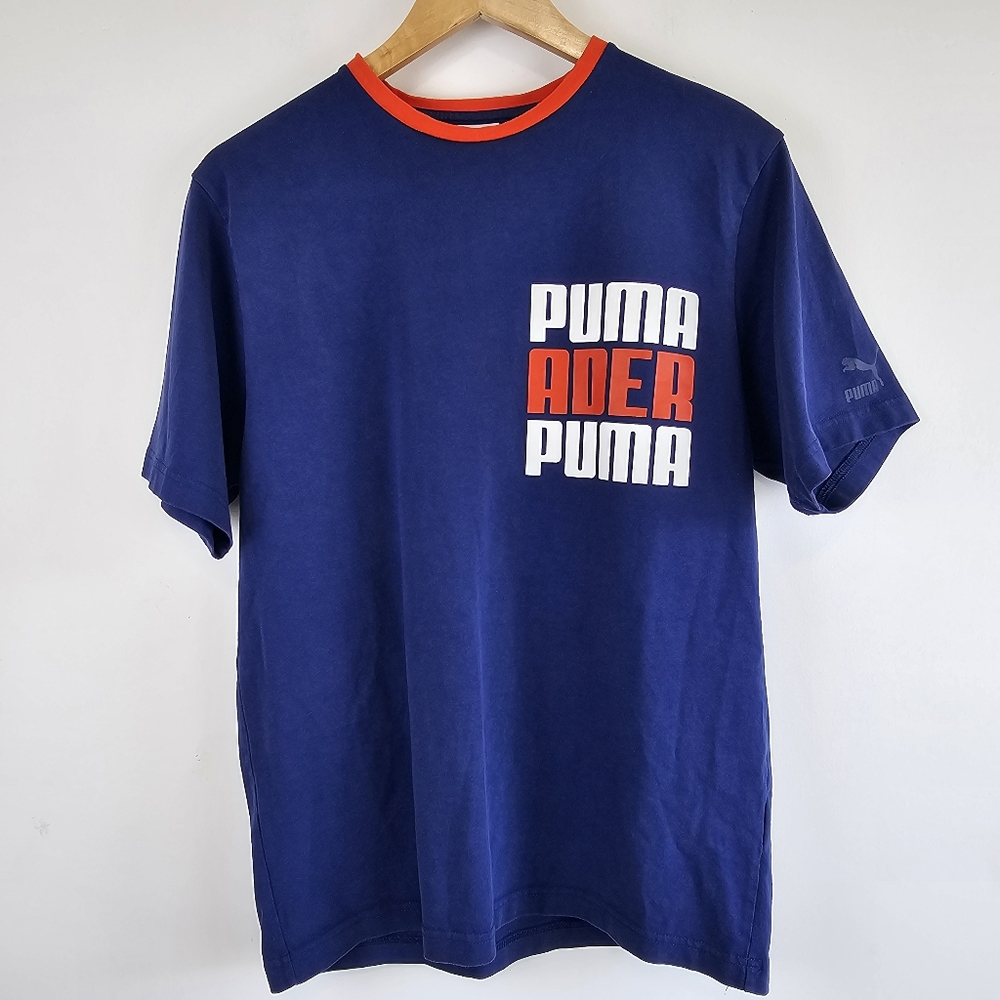 Ader Error X Puma T Shirt Tee Short Sleeve Cotton Blend Logo Small Blue Designer